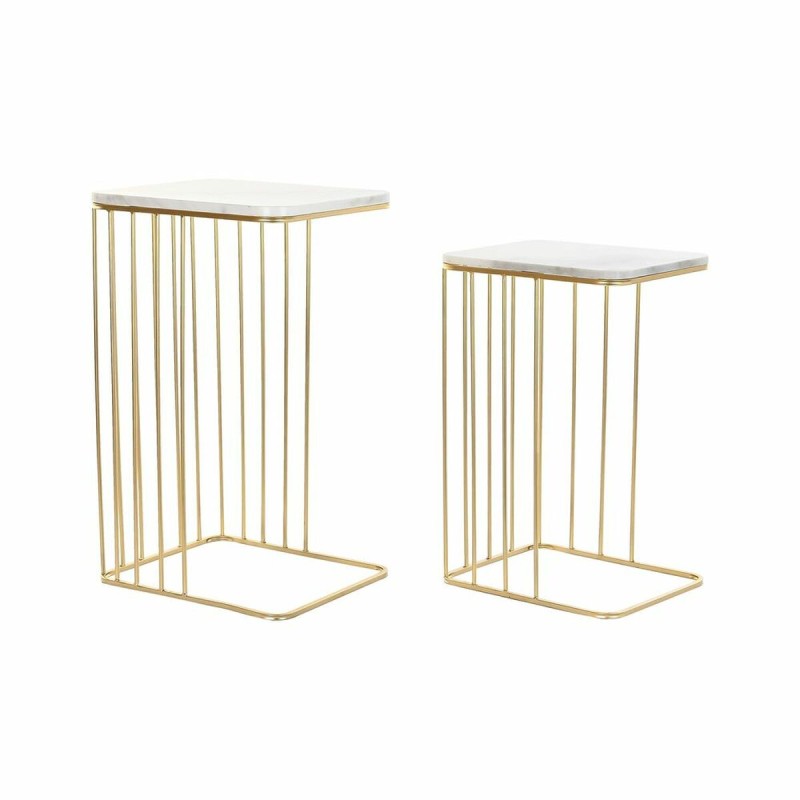 Conjunto de 2 mesas pequenas DKD Home Decor Dourado 45,4 x 37,5 x 73 cm