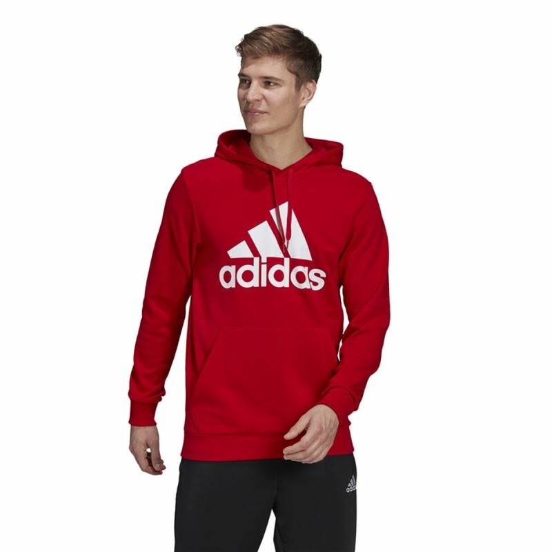 Polar com Capuz Homem Adidas Essentials Big Logo Vermelho