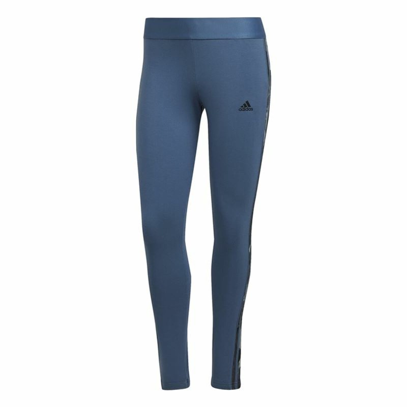 Leggings de Desporto de Mulher Adidas Loungewear Essentials 3 Stripes Azul