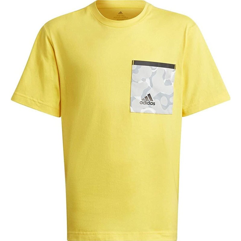 Camisola de Manga Curta Infantil Adidas Future Pocket Amarelo