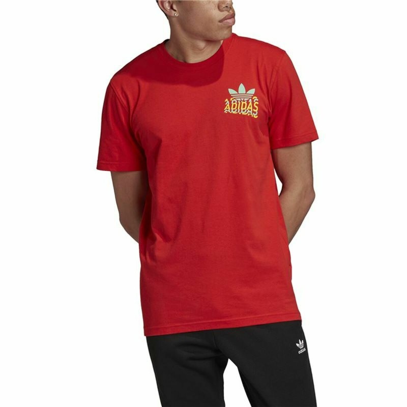 Camisola de Manga Curta Homem Adidas Multifade  Vermelho