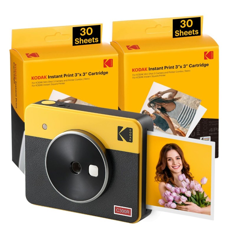 Câmara Instantânea Kodak MINI SHOT 3 RETRO C300RY60 Amarelo