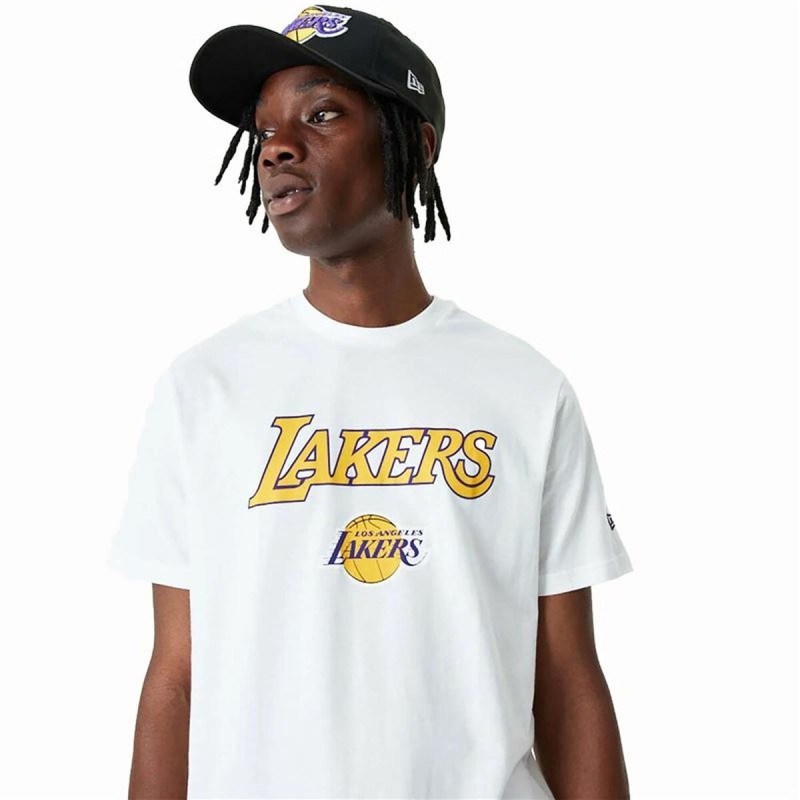 T-shirt de basquetebol New Era NBA LA Lakers Branco