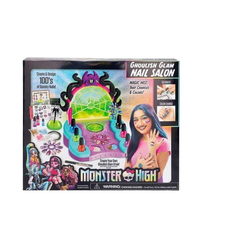 Conjunto de Maquilhagem Infantil Monster High Glam Ghoulish Unhas