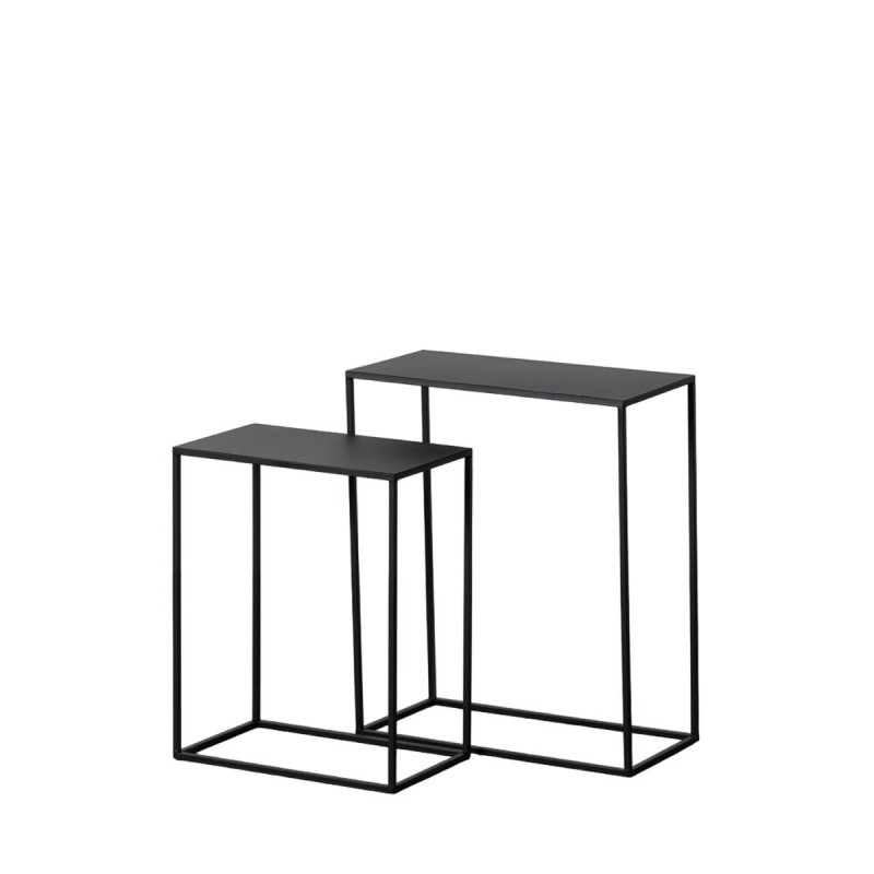 Conjunto de 2 mesas Preto Ferro 50 x 25 x 60 cm (2 Unidades)