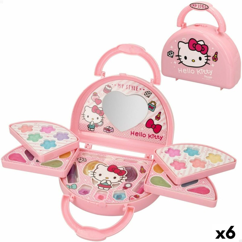 Conjunto de Maquilhagem Infantil Hello Kitty 15 x 11,5 x 5,5 cm 6 Unidades