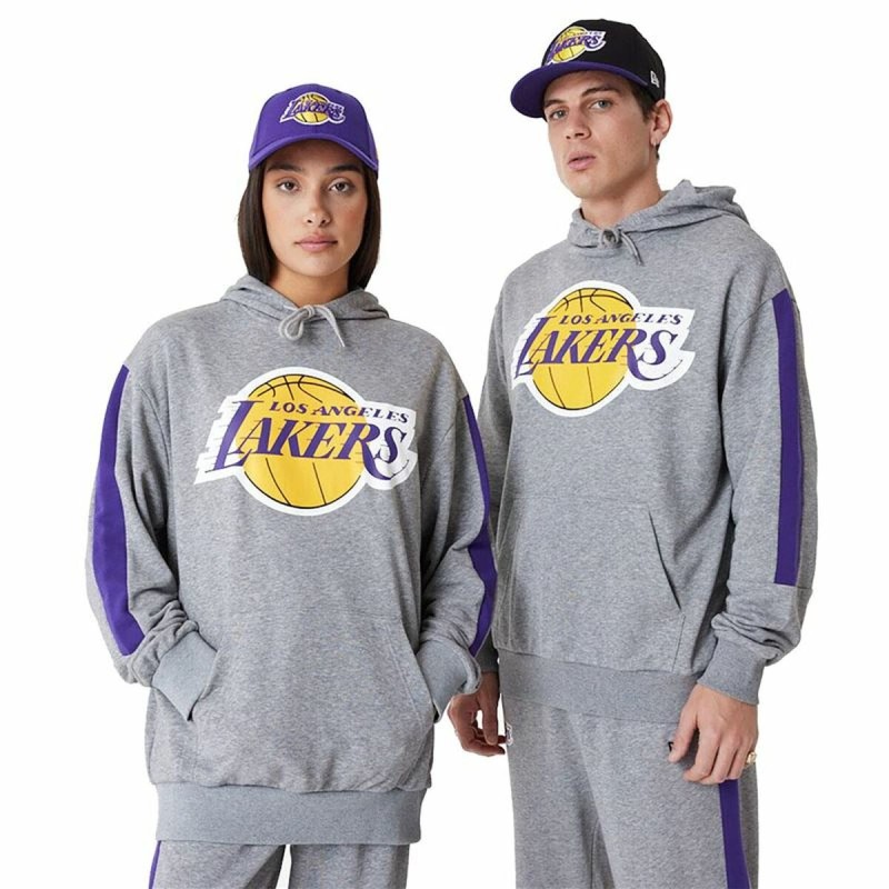 Polar com Capuz Unissexo New Era LA Lakers NBA Colour Block Cinzento